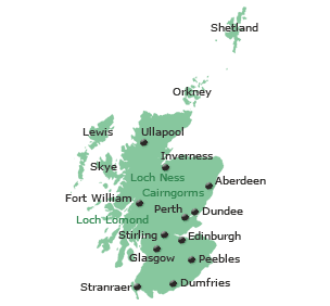 Map showing Scotland